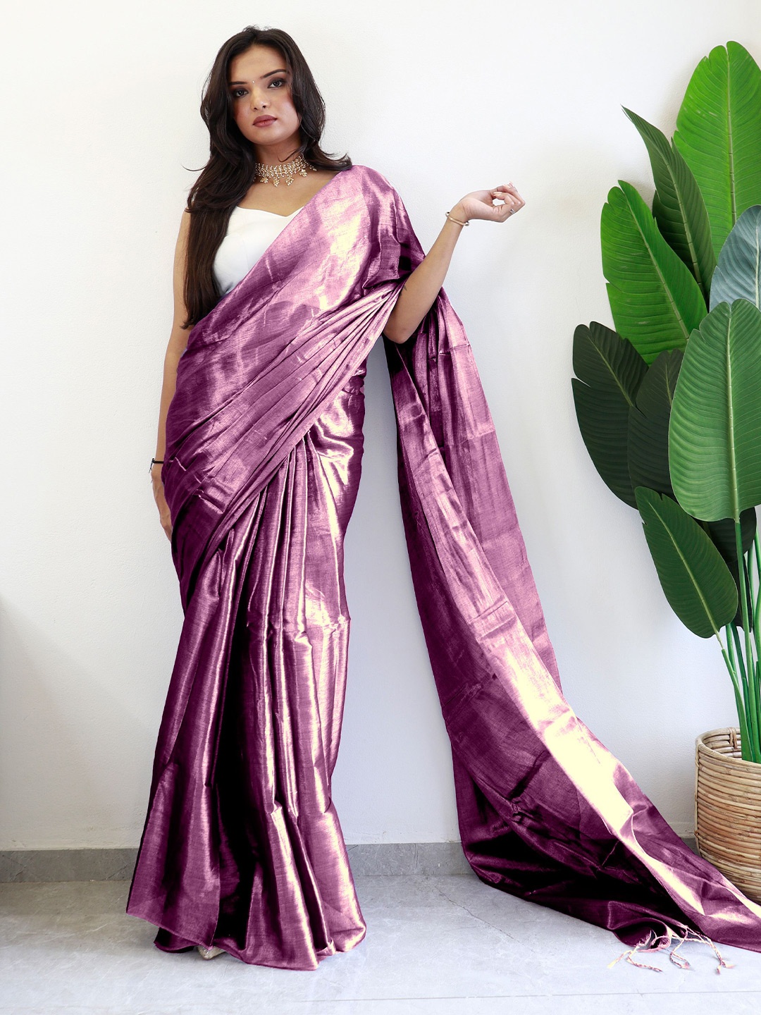 

Anouk Tissue Saree, Pink