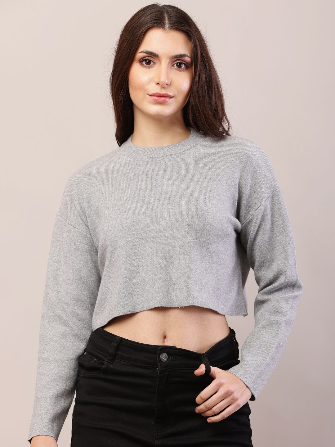 

NoBarr Women Pullover Sweater, Grey