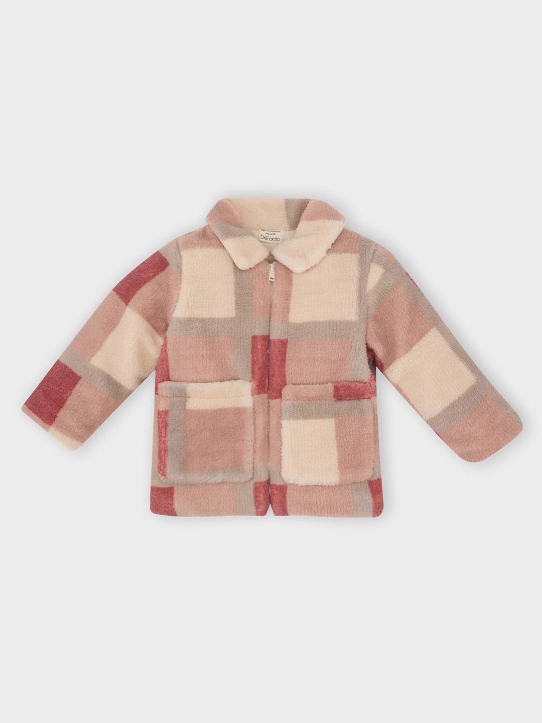 

DeFacto Girls Checked Cardigan, Brown
