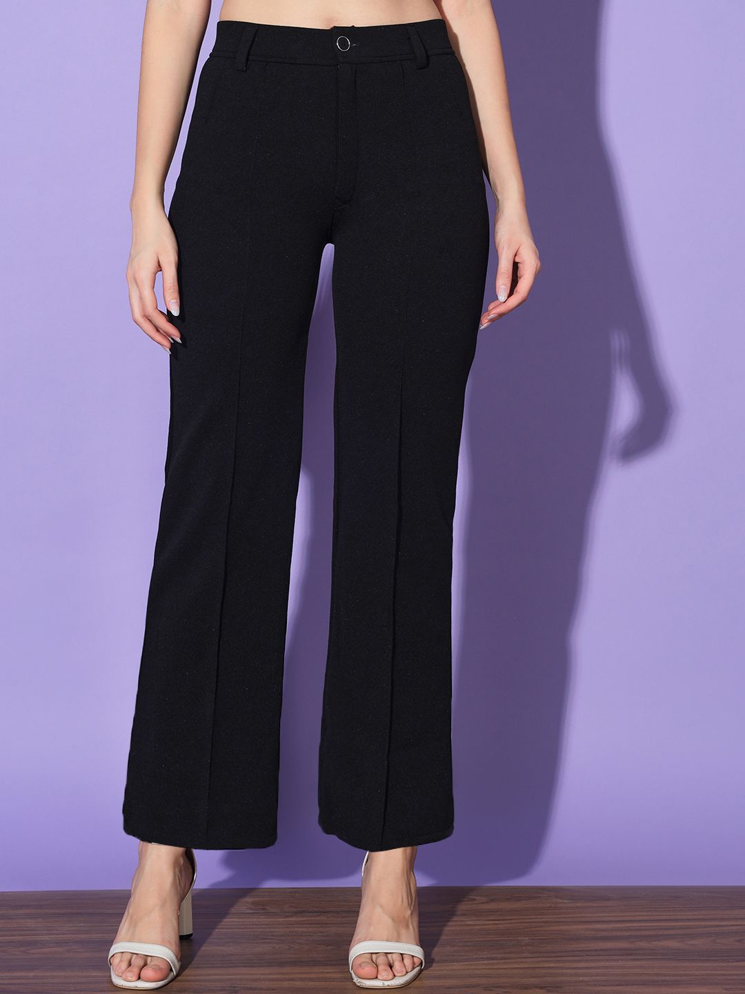 

BUY NEW TREND Women Comfort High-Rise Pleated Trousers, Black