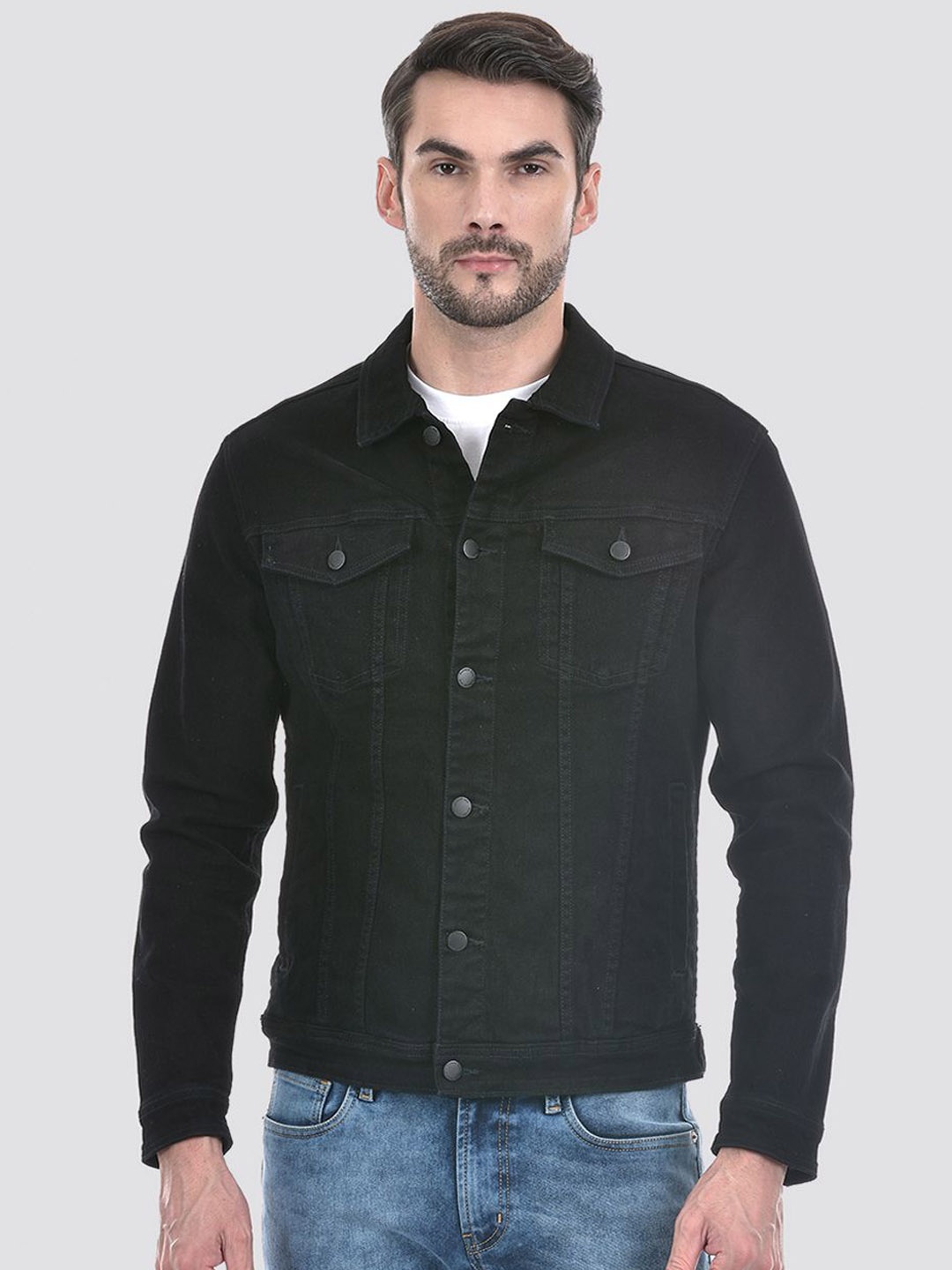 

Numero Uno Men Denim Jacket, Black