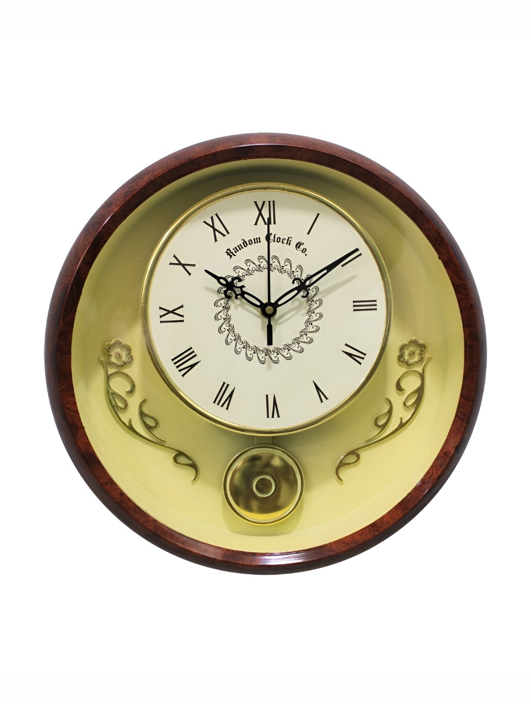 

RANDOM Beige Printed Contemporary Wall Clock