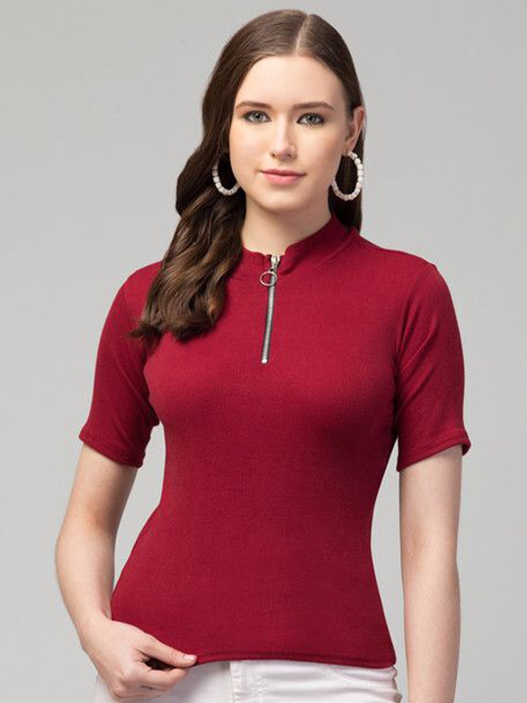 

STYLE PREZONE Top, Maroon