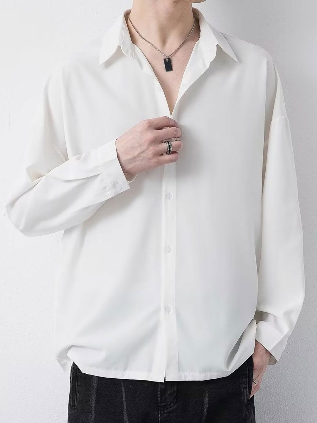 

StyleCast x Revolte Men Opaque Casual Shirt, White