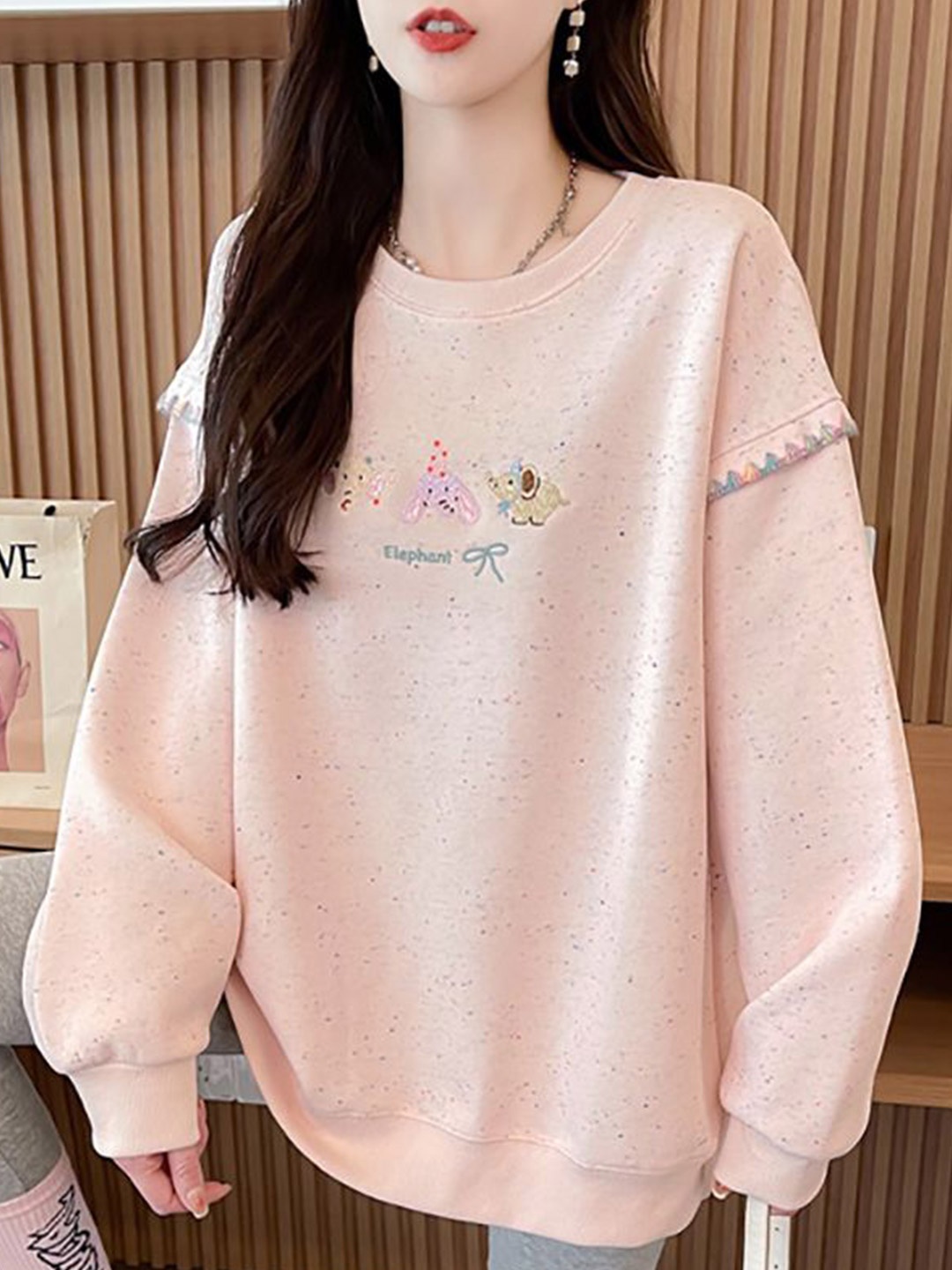 

StyleCast x Revolte Women Printed Pullover Sweatshirt, Pink