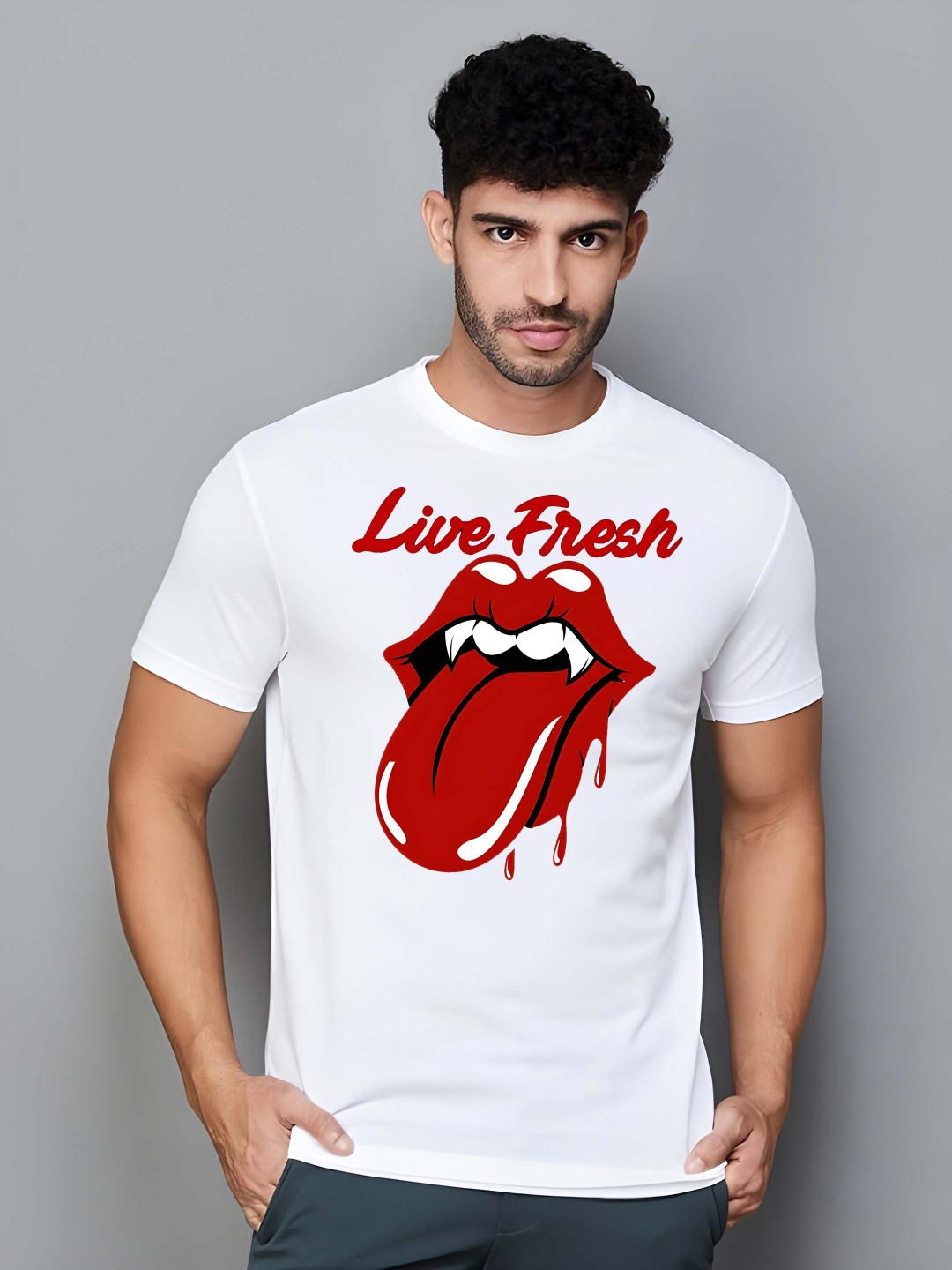 

BOWLIFESTYLE Men Pure Cotton T-shirt, White