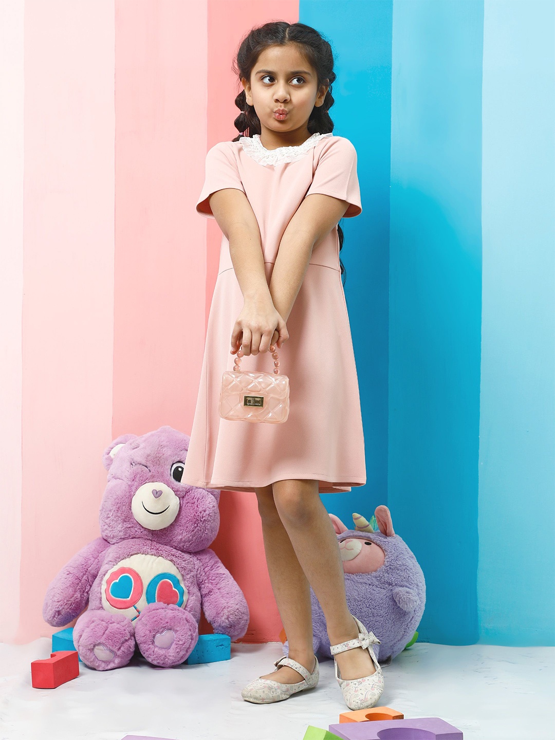 

Athena Girl lace A-Line Dress, Pink