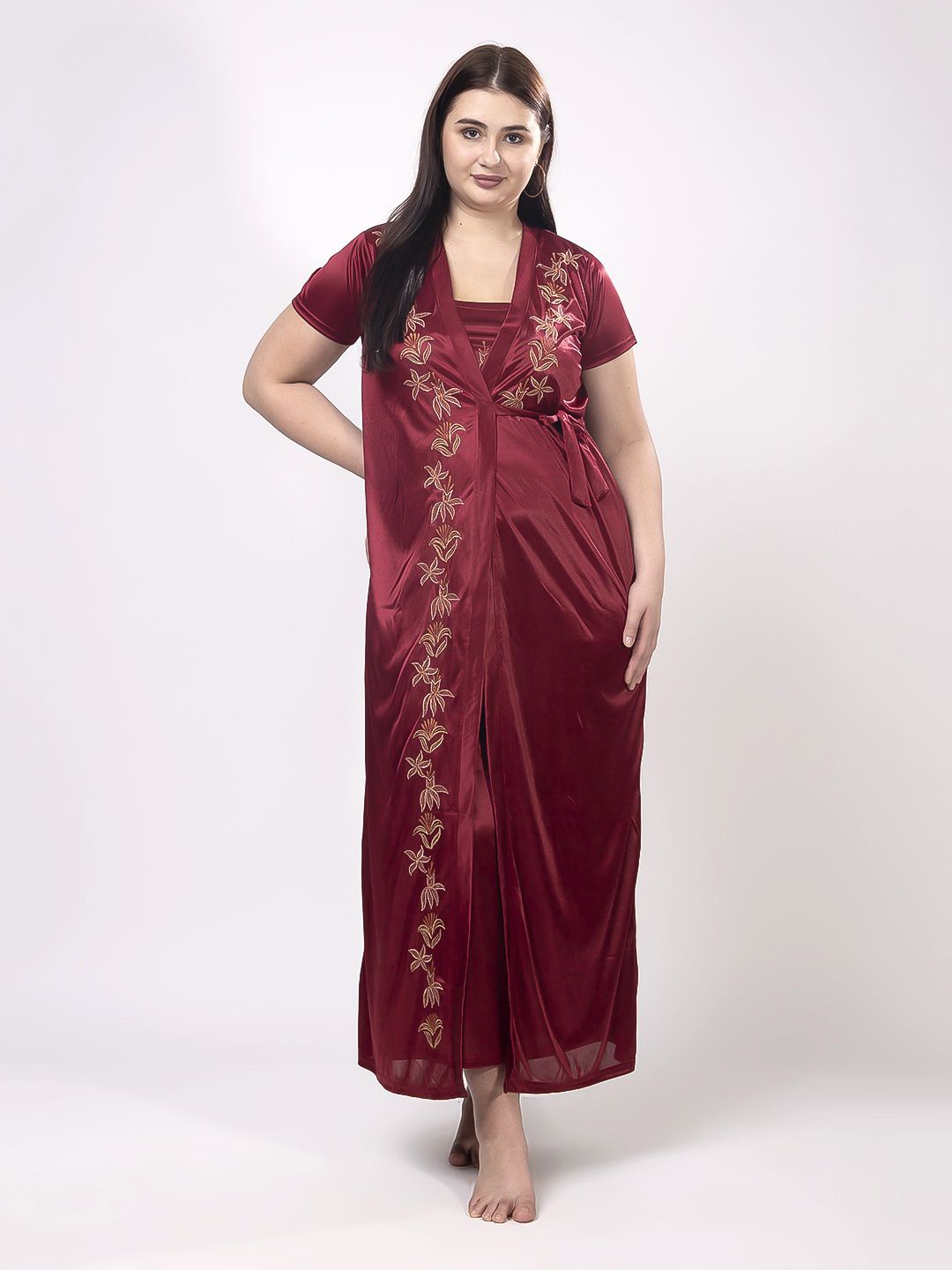 

CHUI MUI Maxi Nightdress, Maroon