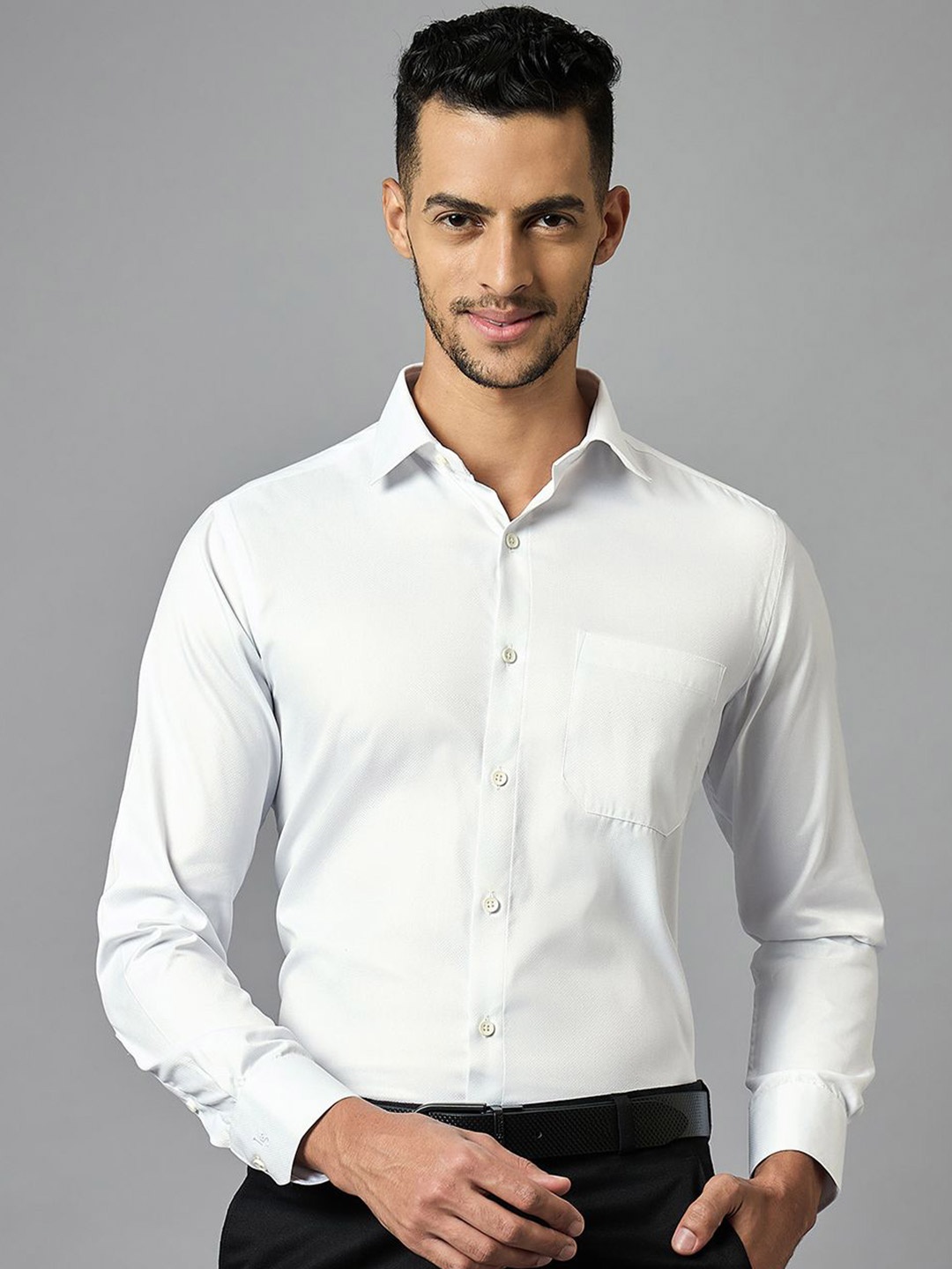 

LOUIS STITCH Men Classic Opaque Formal Shirt, White