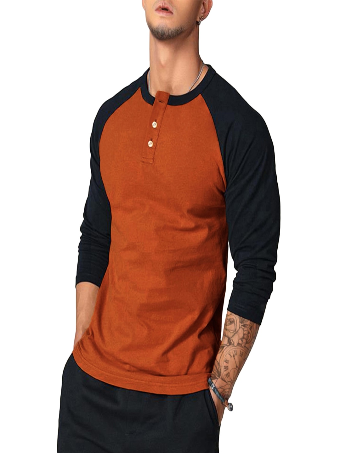 

StyleCast x Revolte Men Colourblocked T-shirt, Orange