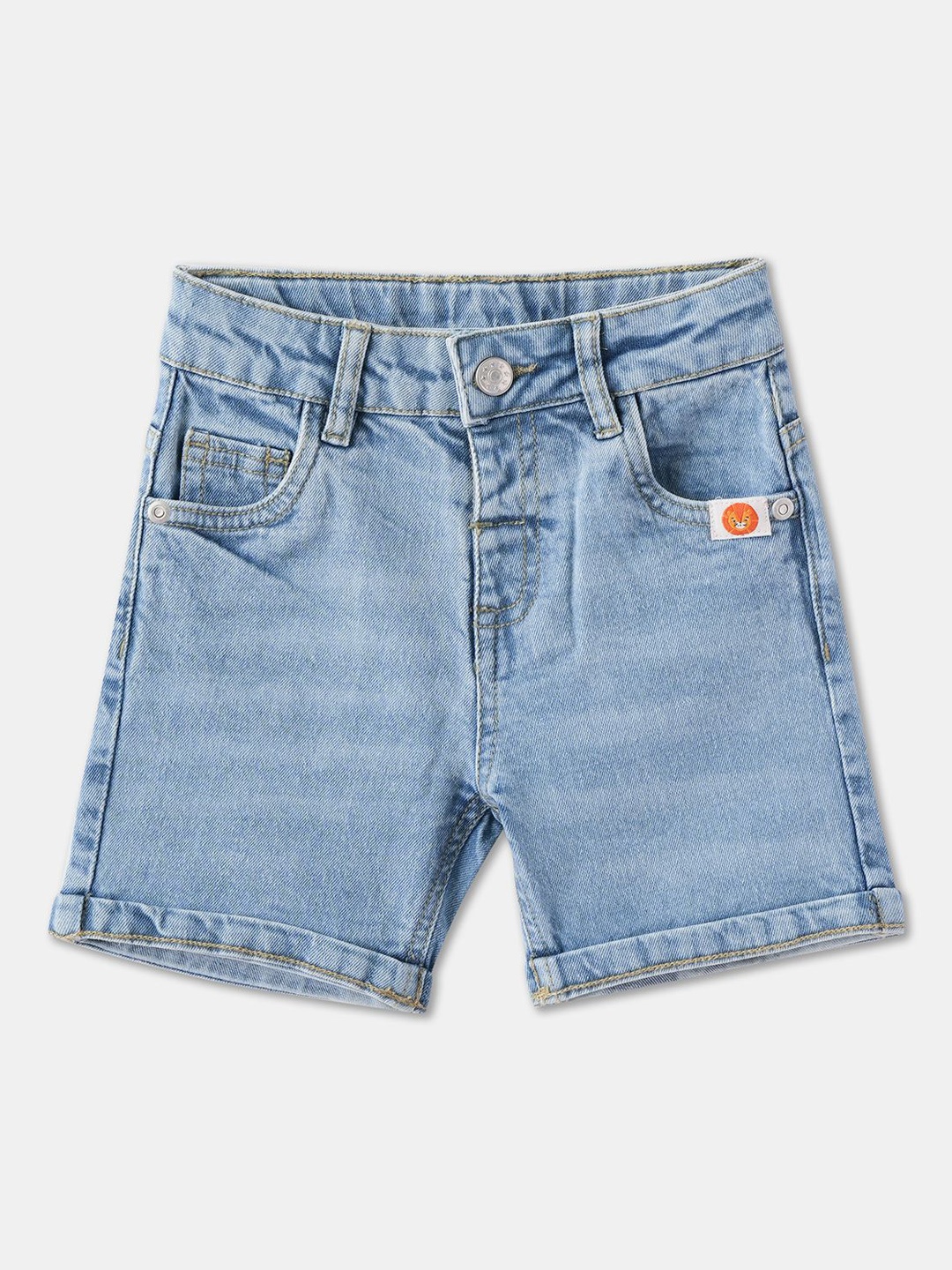 

R&B Boys Mid-Rise Denim Shorts, Blue