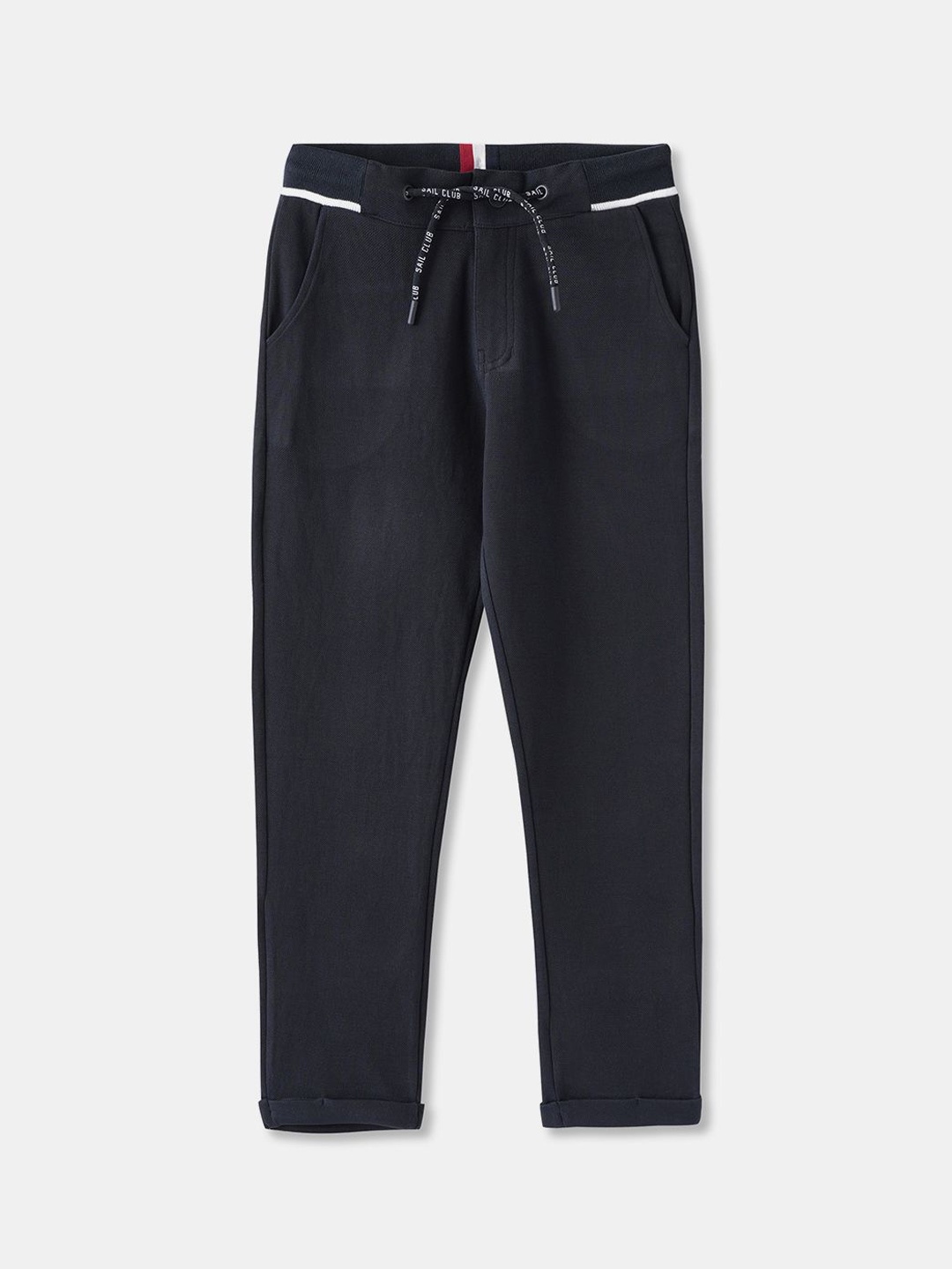 

R&B Boys Regular Fit Mid-Rise Track Pants, Navy blue