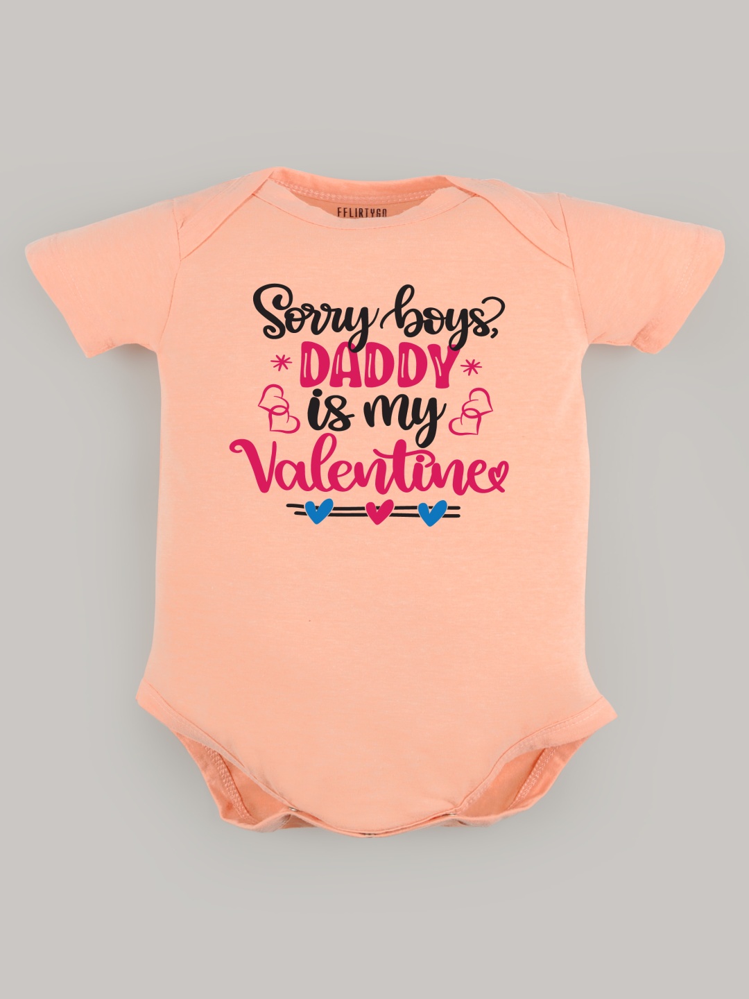 

FFLIRTYGO Infants Valentine Day Printed Cotton Bodysuit, Peach