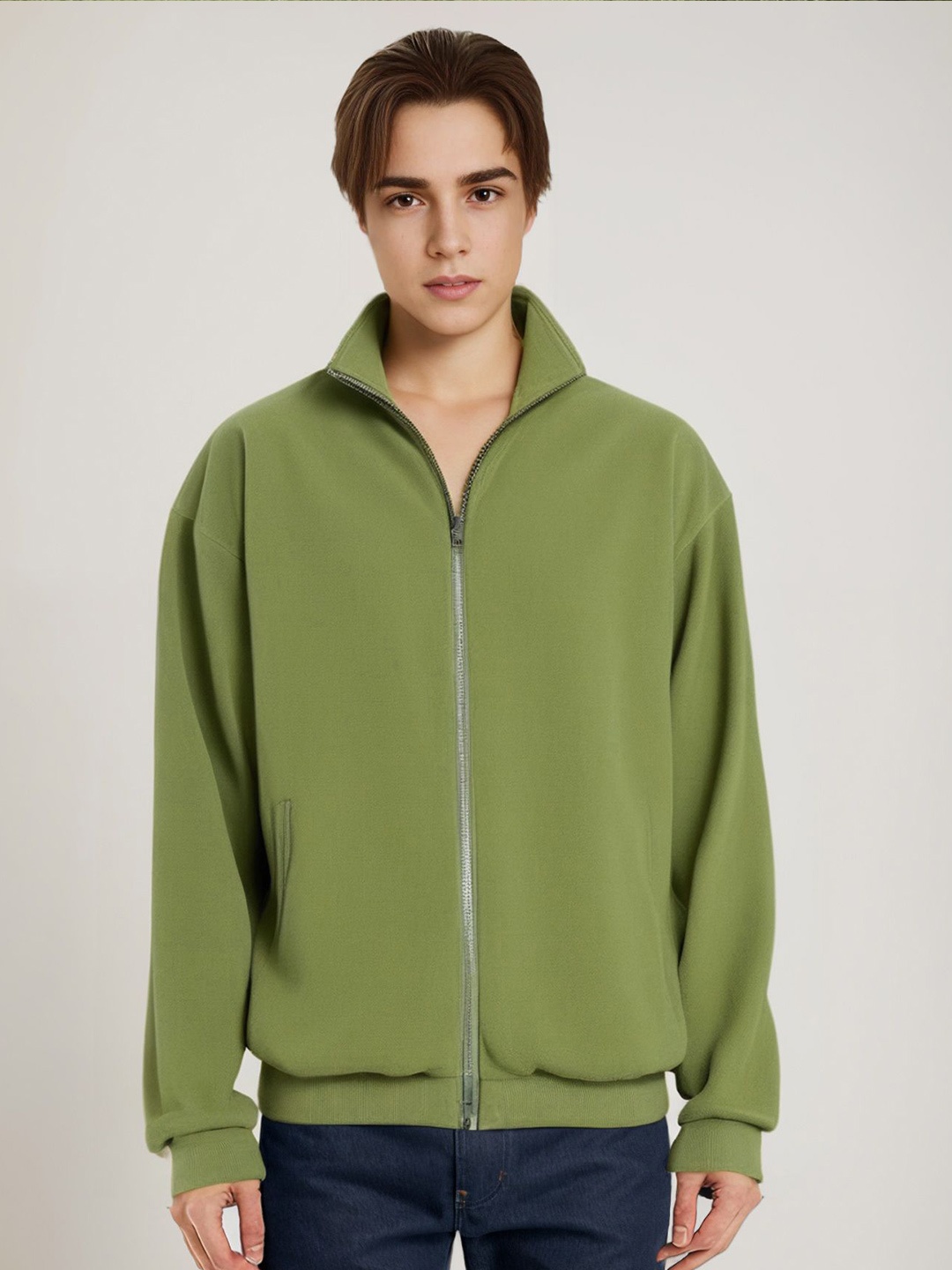 

StyleCast x Revolte Men Mock Collar Sweatshirt, Green