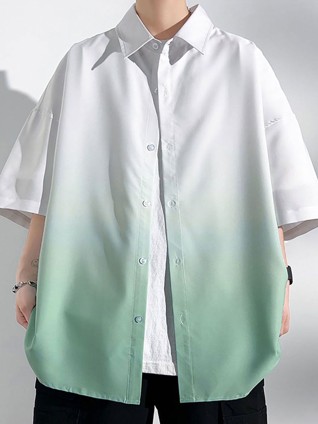 

StyleCast x Revolte Men Opaque Casual Shirt, Green