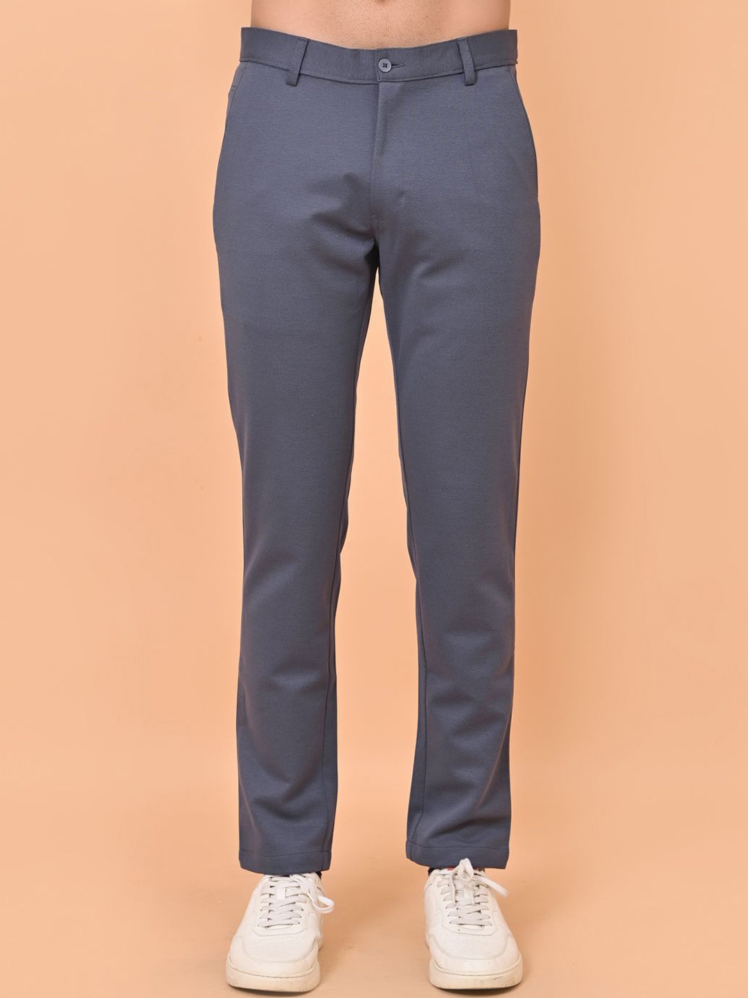 

el cielo Men Smart Trousers, Grey