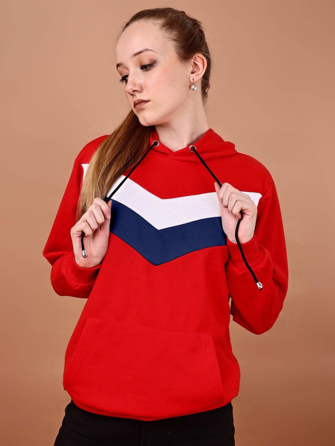 

shriez Women Hooded Sweatshirt, Red