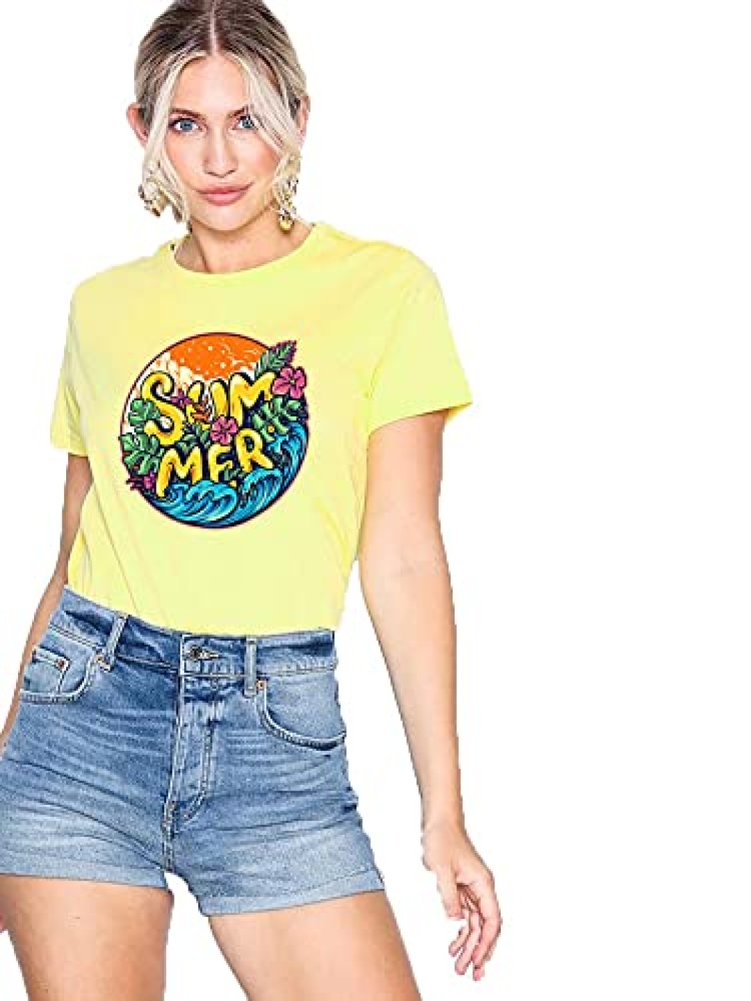 

VLAM Women Printed T-shirt, Yellow