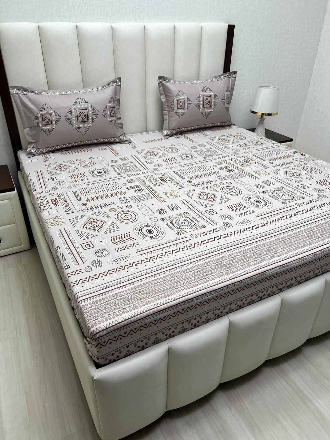

Pure Decor Cotton King Size Double Bed Bedsheet With 2 Pillow Covers 2.74m X 2.74m, Brown