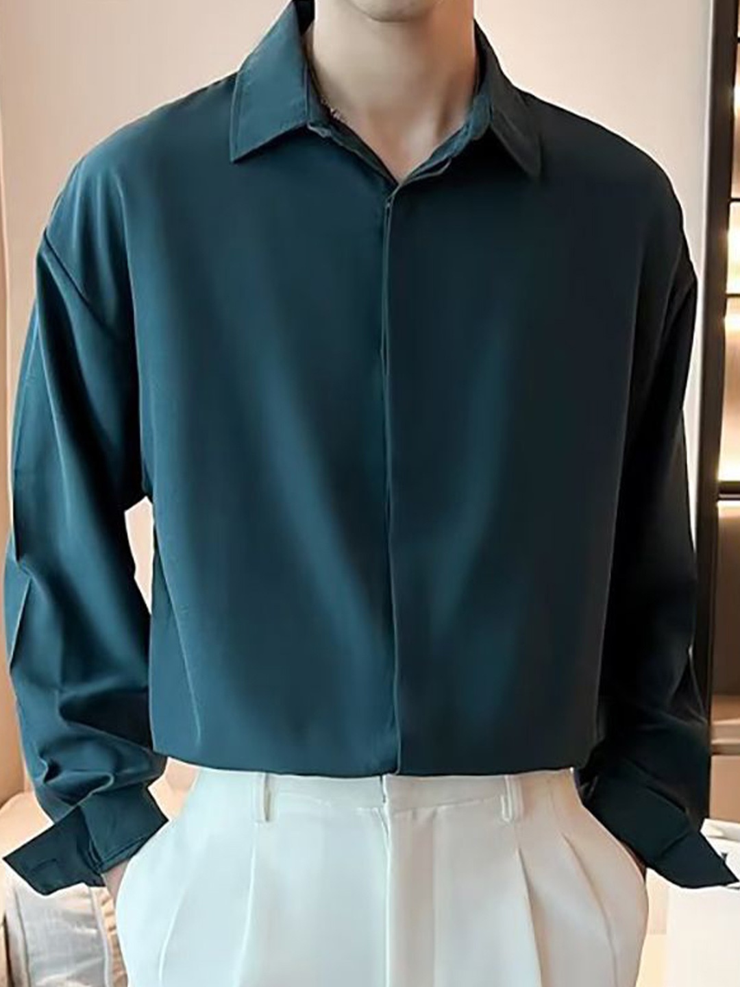 

StyleCast x Revolte Men Opaque Casual Shirt, Blue