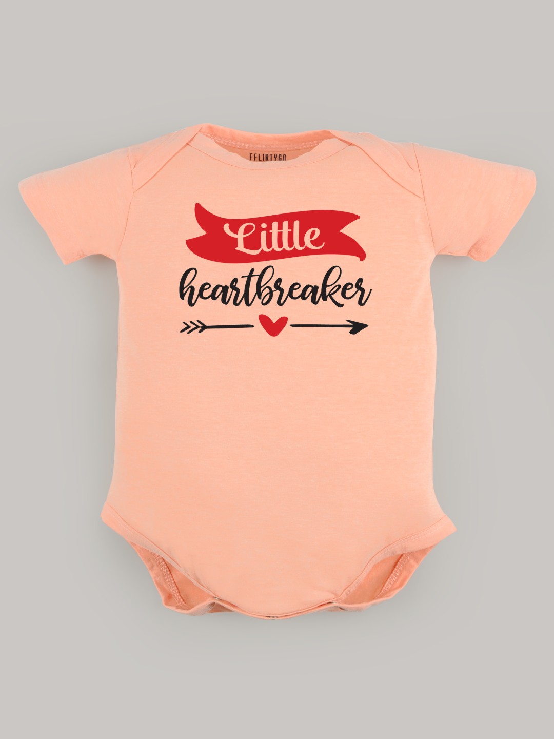 

FFLIRTYGO Infants Valentine Day Printed Cotton Bodysuit, Peach