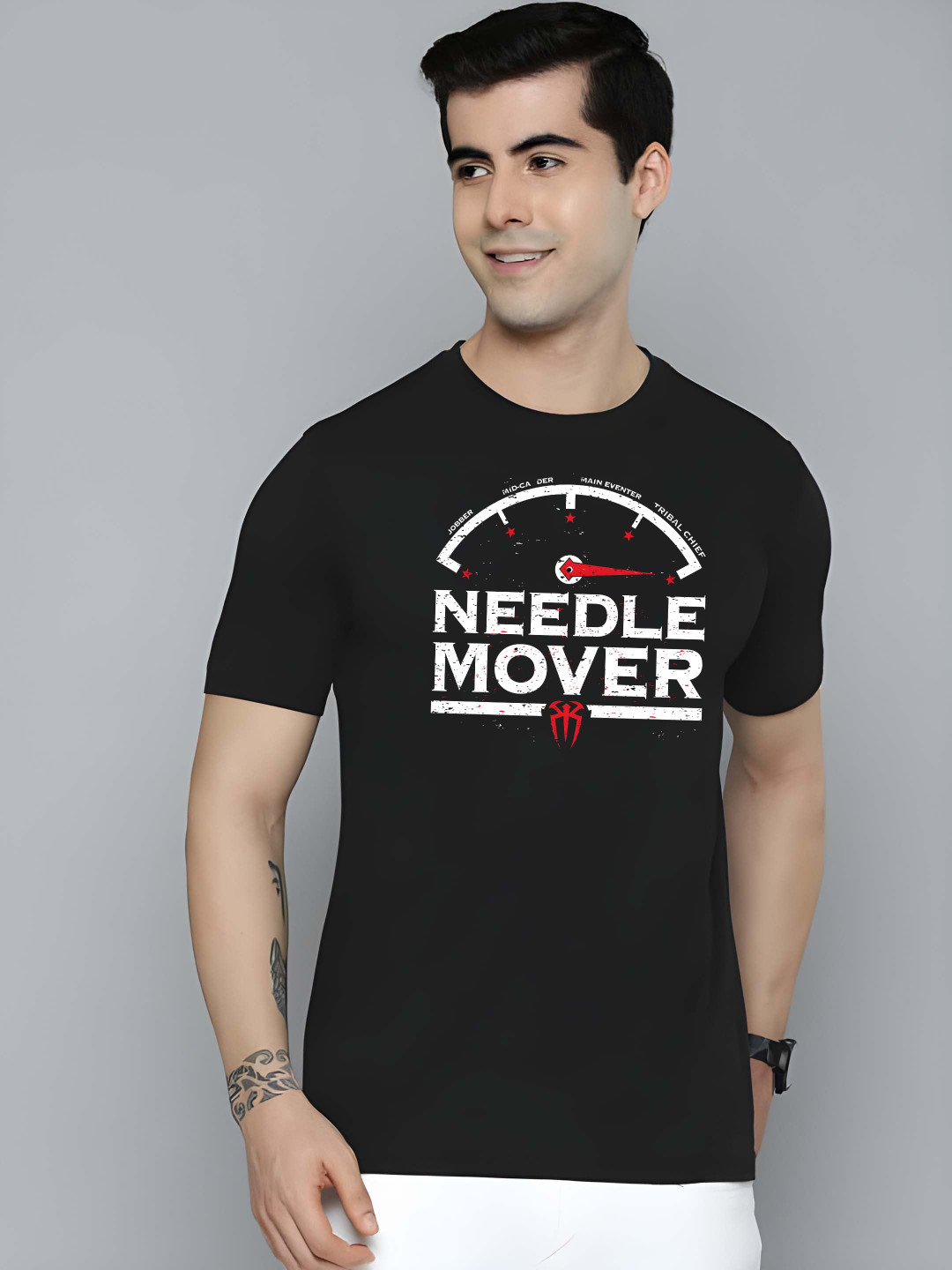 

Krimmple Men Pure Cotton T-shirt, Black