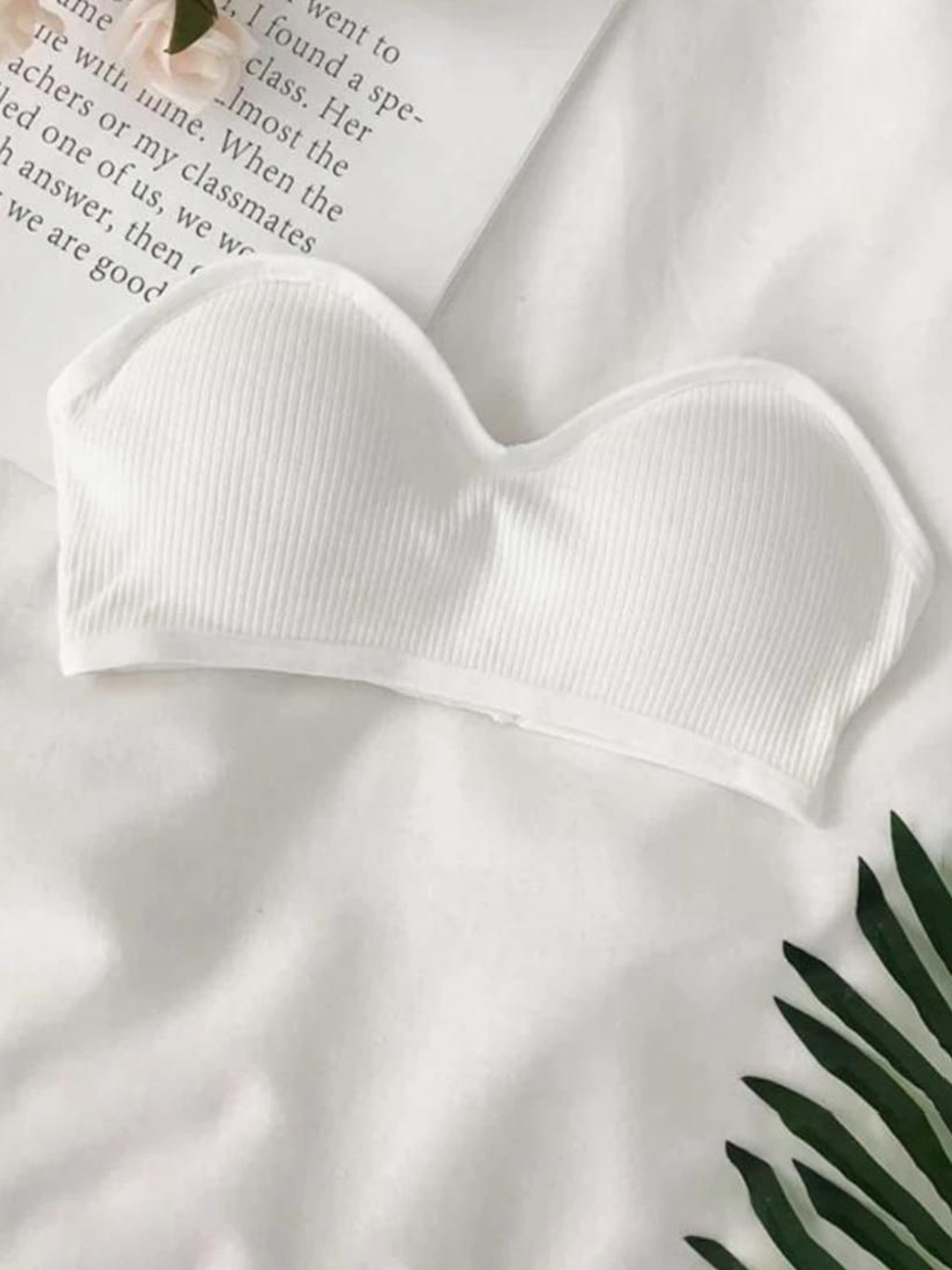 

MADE FOR HER LABEL Medium Coverage Lightly Padded Bralette Bra, White