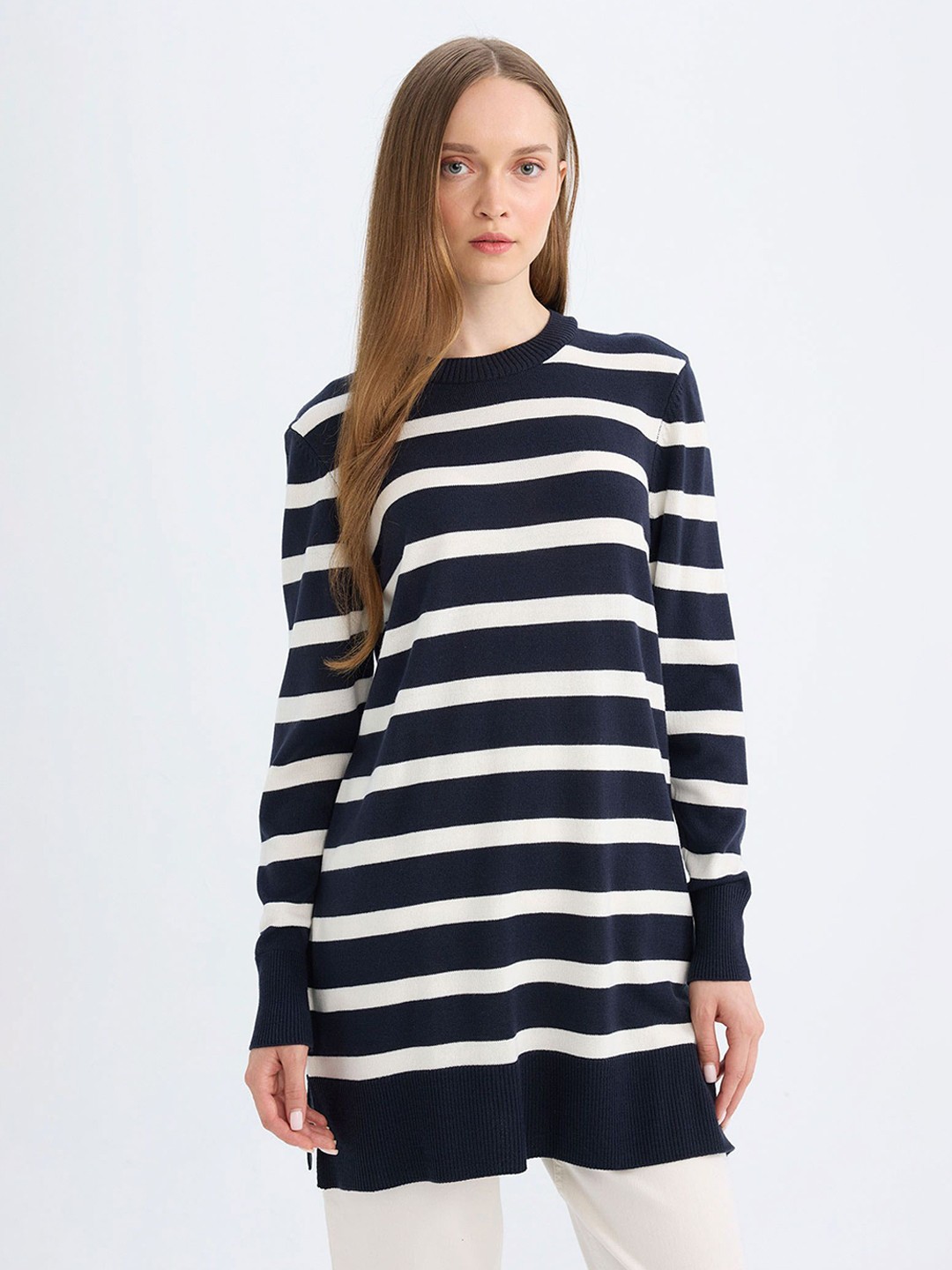 

DeFacto Striped Pullover Sweater, Blue