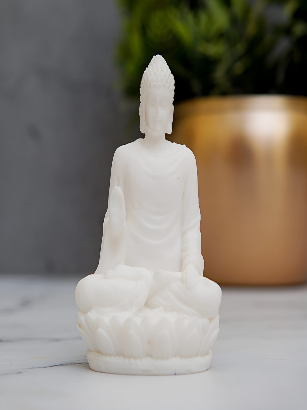 

Craftlayout Statue White Lord Buddha Religious Idol Showpiece