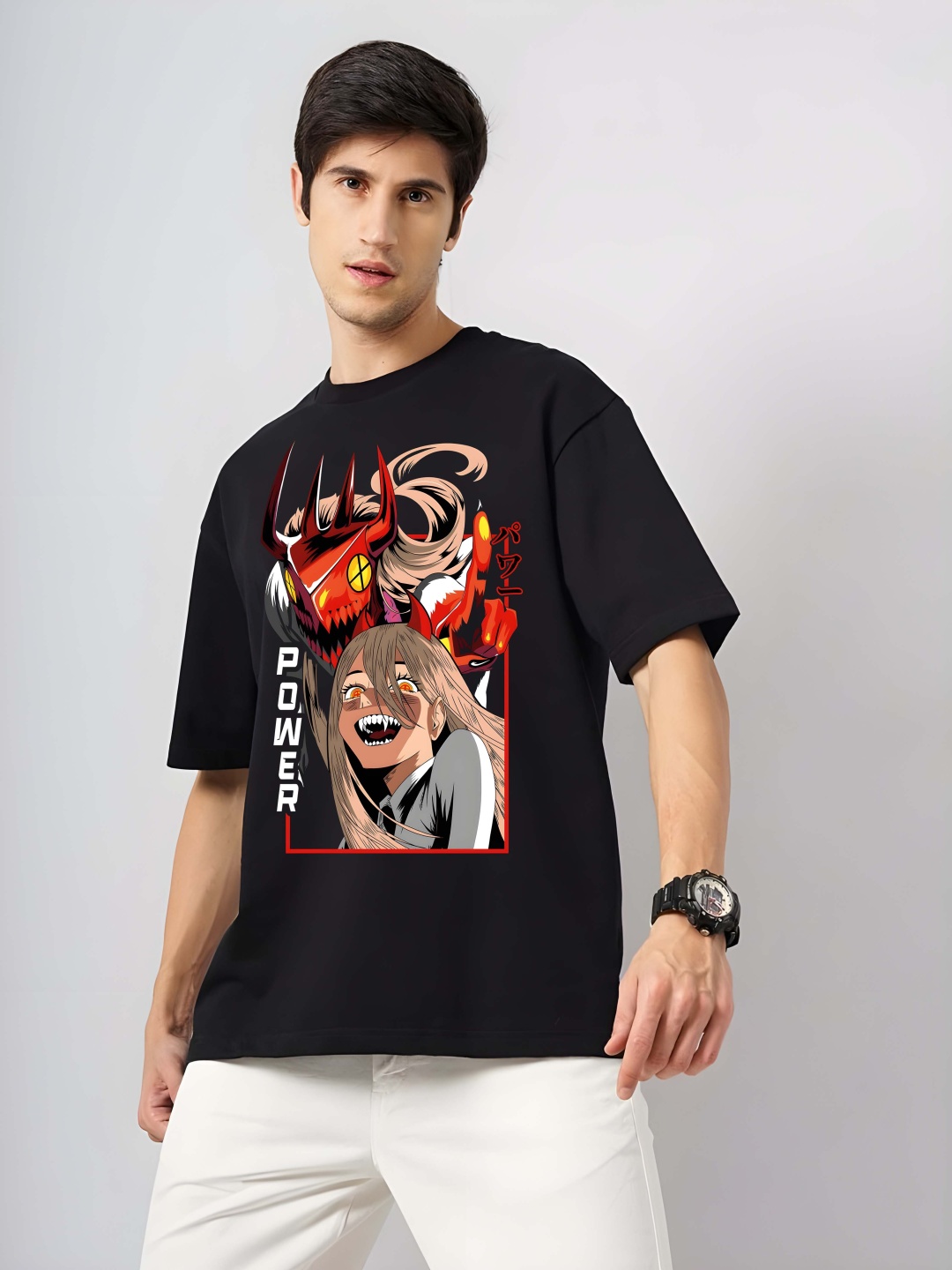 

Krimmple Men Drop-Shoulder Sleeves Pure Cotton T-shirt, Black