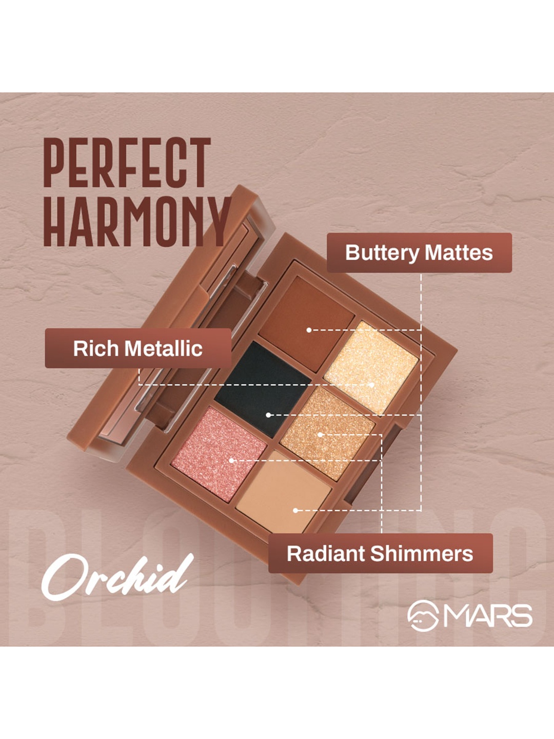 

MARS Blooming Matte & Shimmer Eyeshadow Palette - Orchids 04, Brown