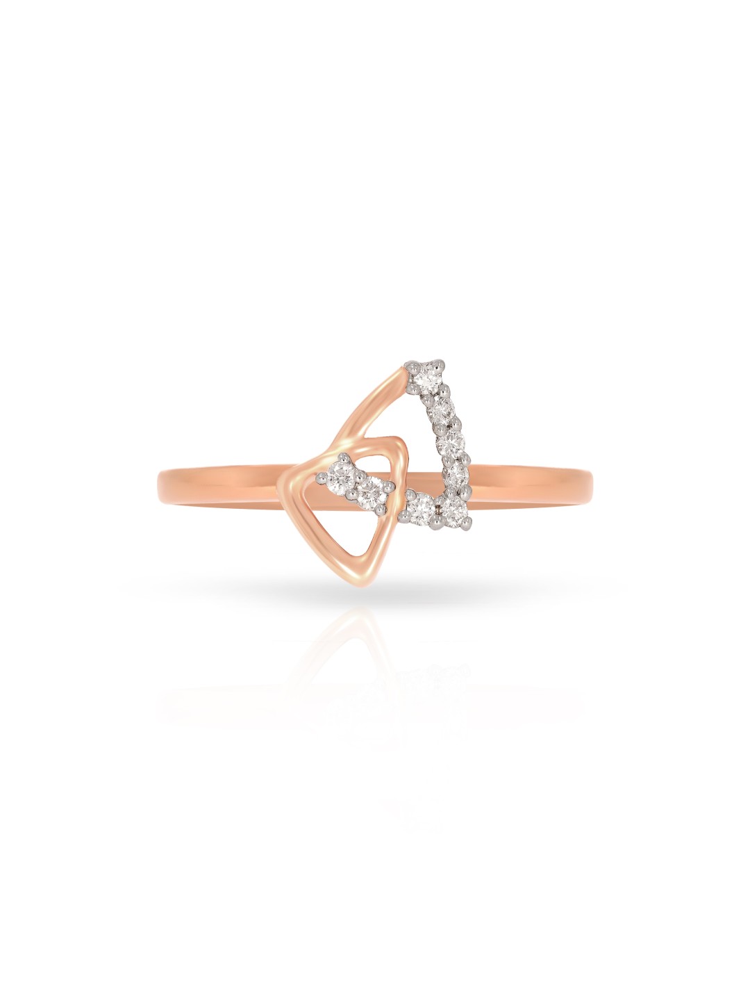 

BHIMA 18Kt BIS Hallmark 750 Purity Rose Gold Duo Prism Diamond Ring