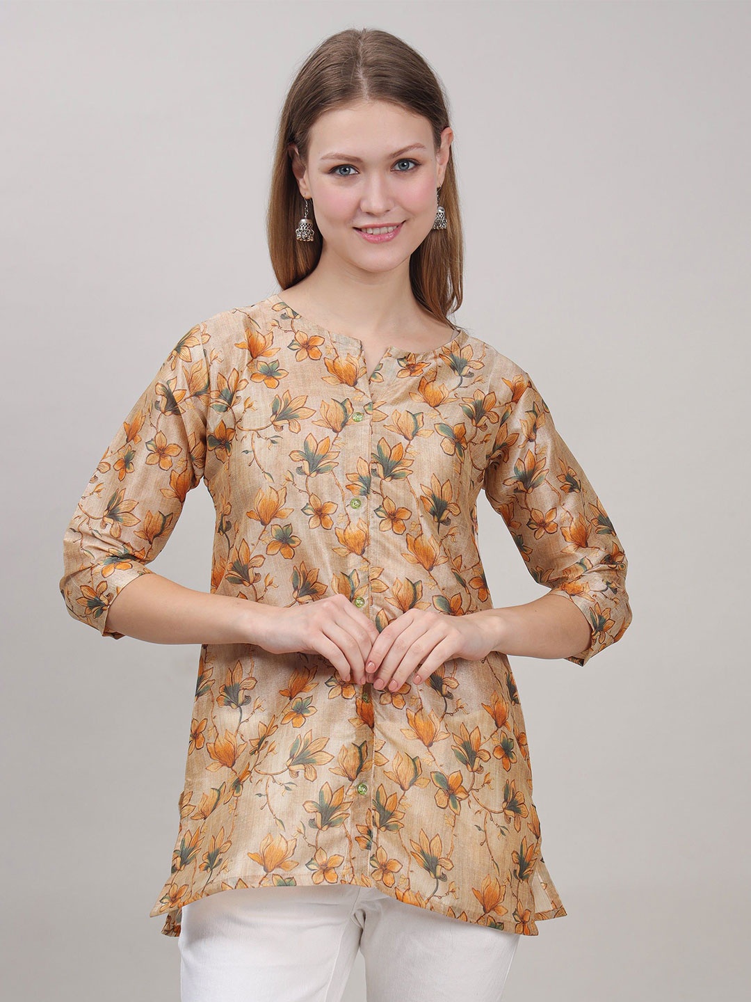 

STUNICS Printed Tunic, Beige