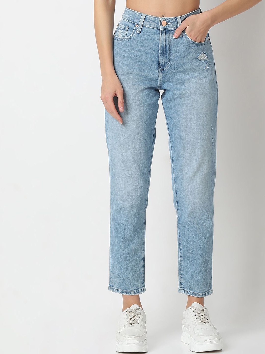 

SPYKAR Women Heavy Fade Mid-Rise Jeans, Blue