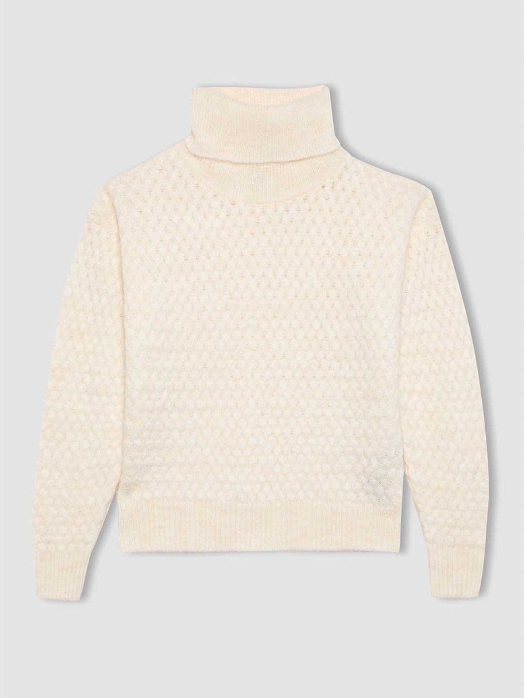 

DeFacto Girls High Neck Pullover, Beige