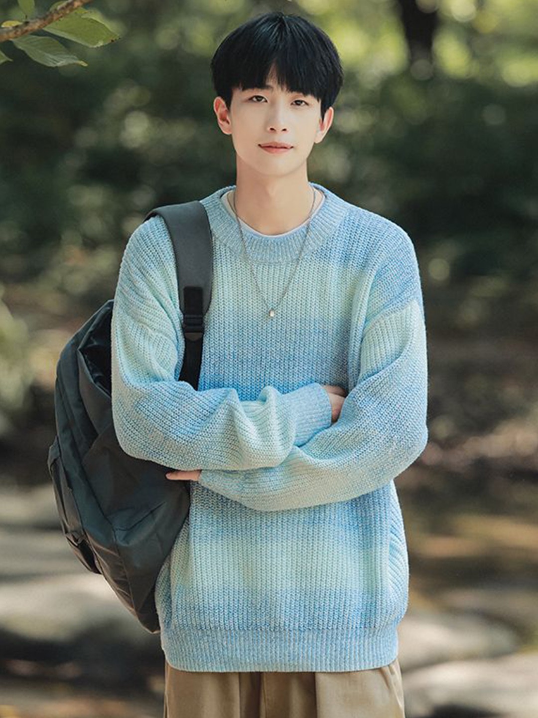 

StyleCast x Revolte Men Colourblocked Longline Pullover, Blue