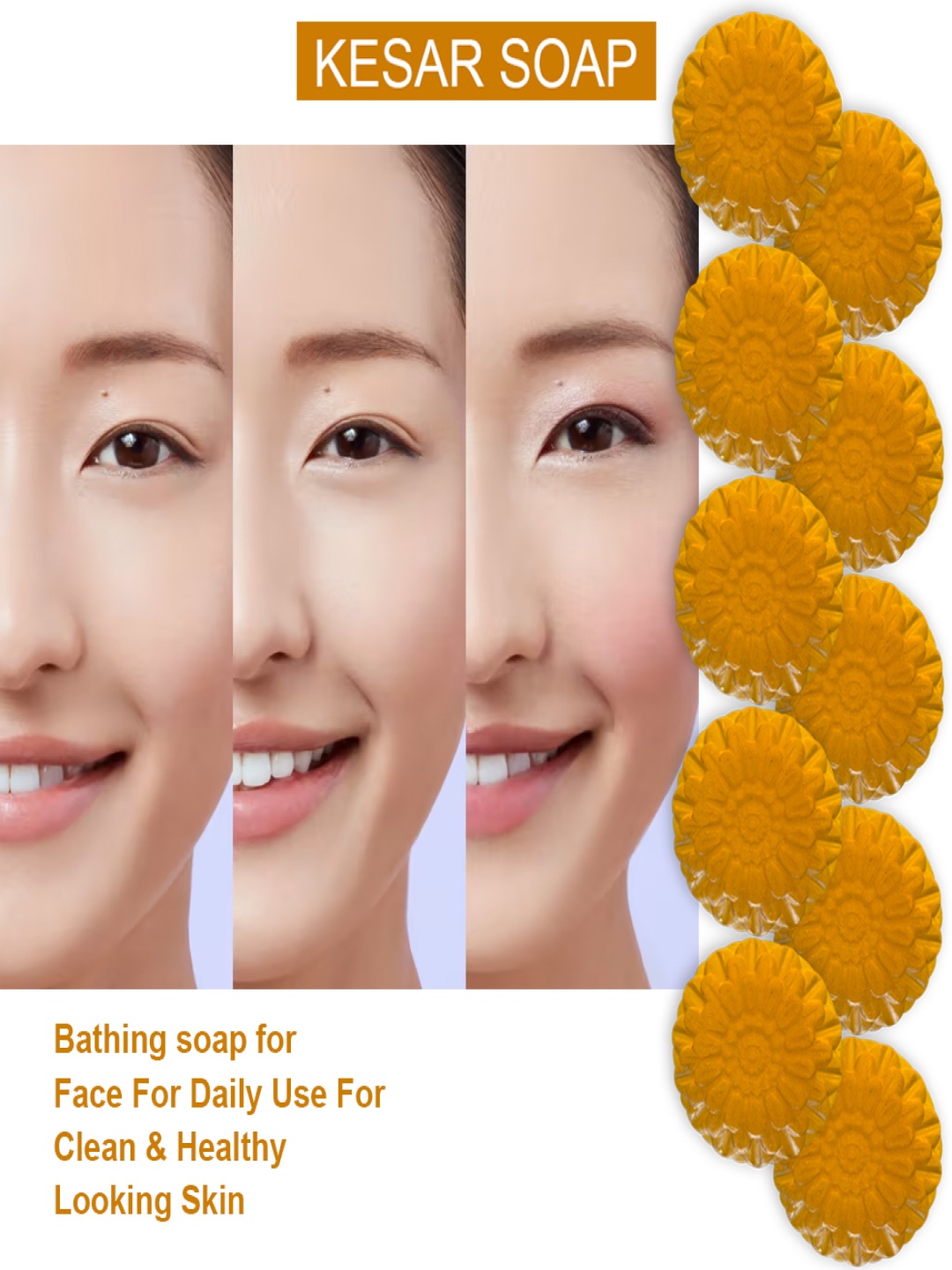 

GROOVY Set Of 10 Stimulating Ginger & Lemongrass Bath Soap - 100g Each, Orange