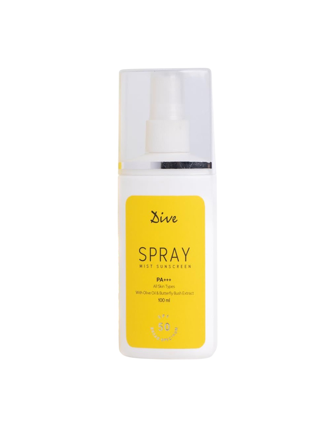 

Dive Spray Mist Sunscreen SPF 50 PA+++ With Olive Oil - 100 ml, White