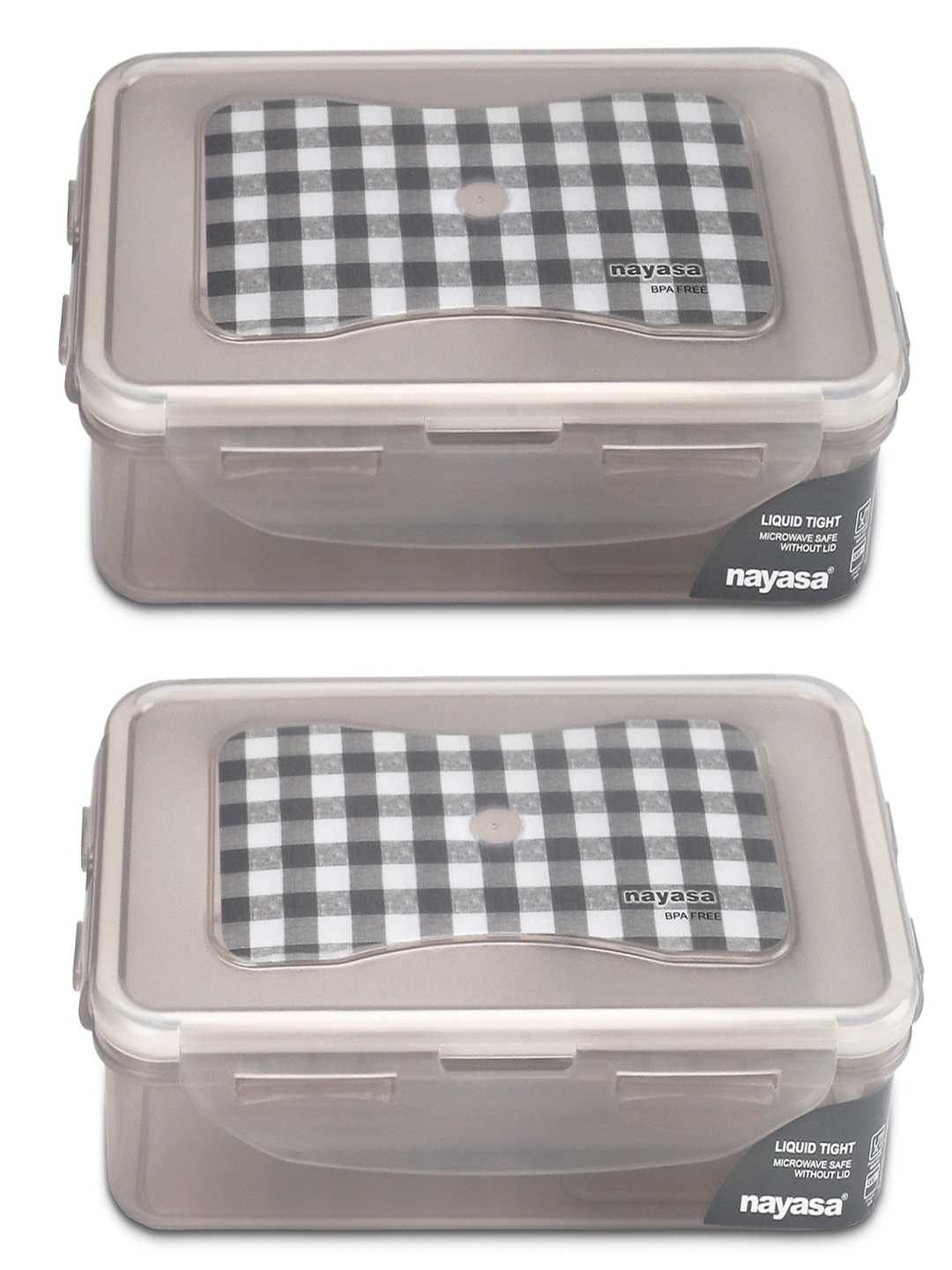

Nayasa Set Of 2 Grey Airtight & Leakproof Lunchbox 550 ML