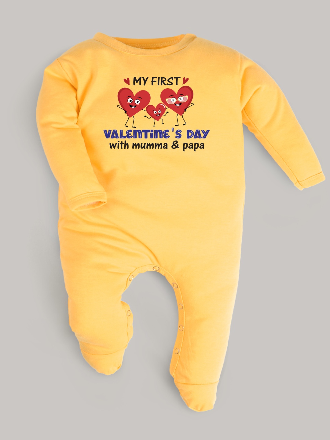 

FFLIRTYGO Infants Kids Typography Printed Cotton Sleepsuit, Yellow