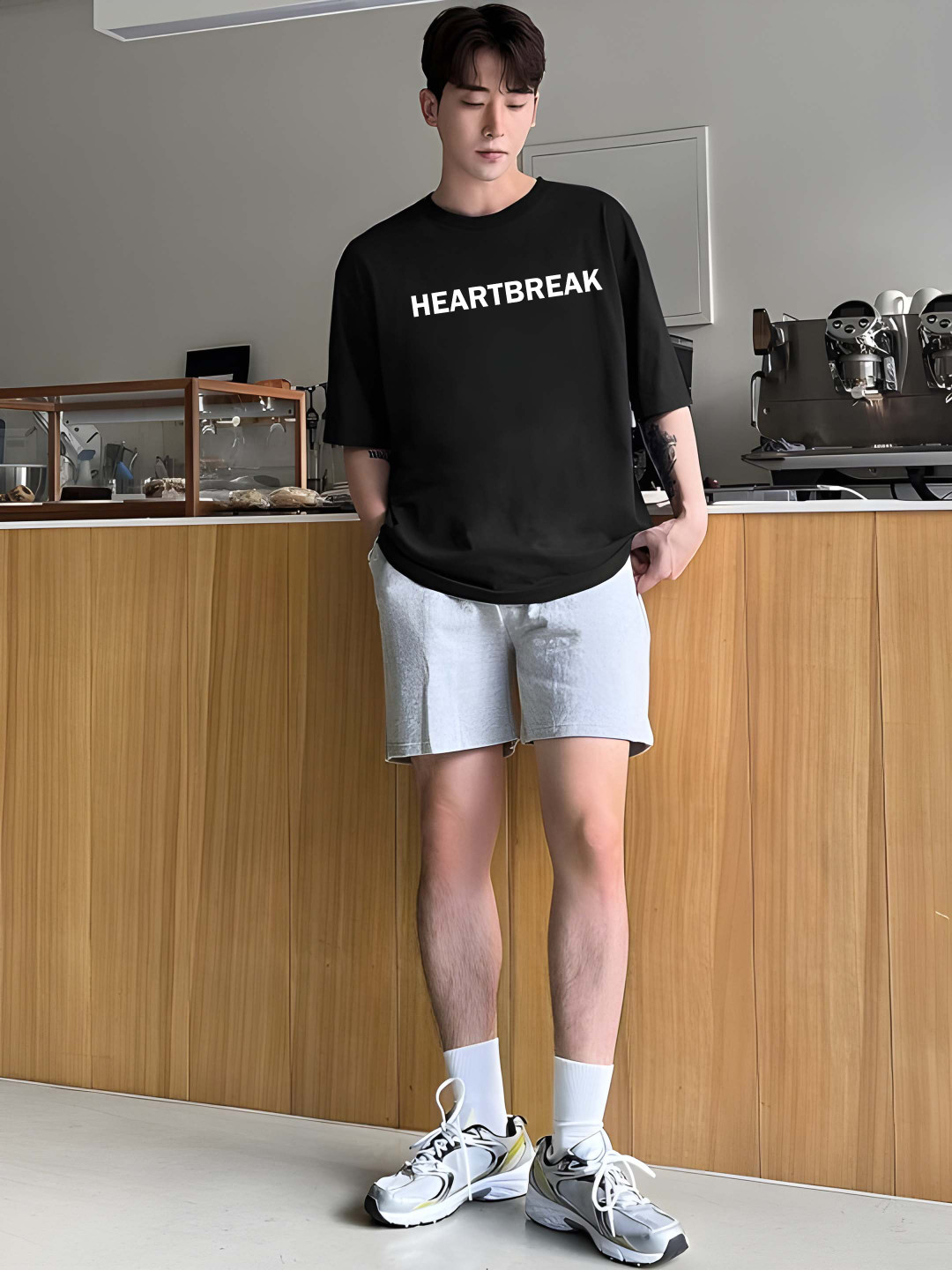 

Krimmple Men Typography Printed Round Neck Pure Cotton Relaxed Fit T-shirt, Black