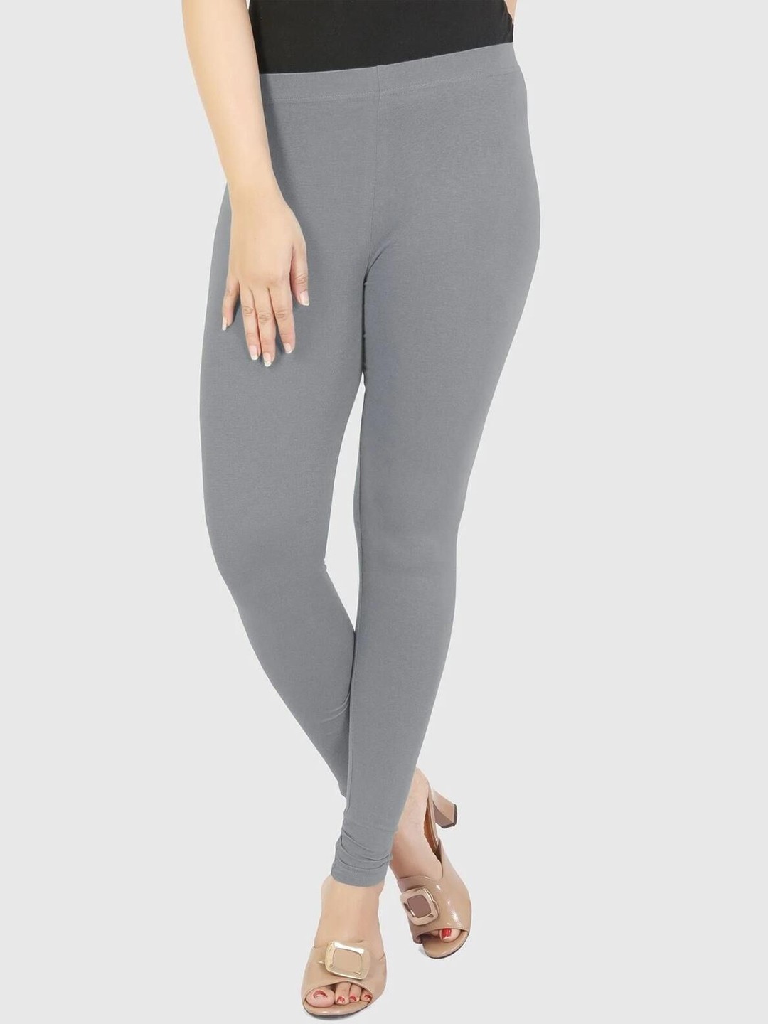 

COTTON CULTURE Women Mid-Rise Ankle-Length Leggings, Grey
