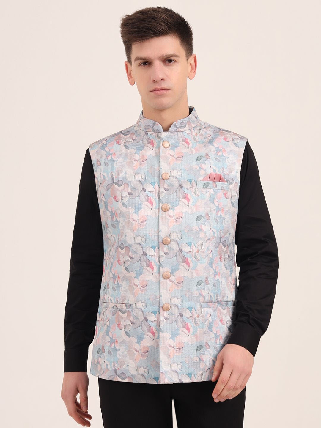 

JB STUDIO Men Floral Tailored Jacket, Blue