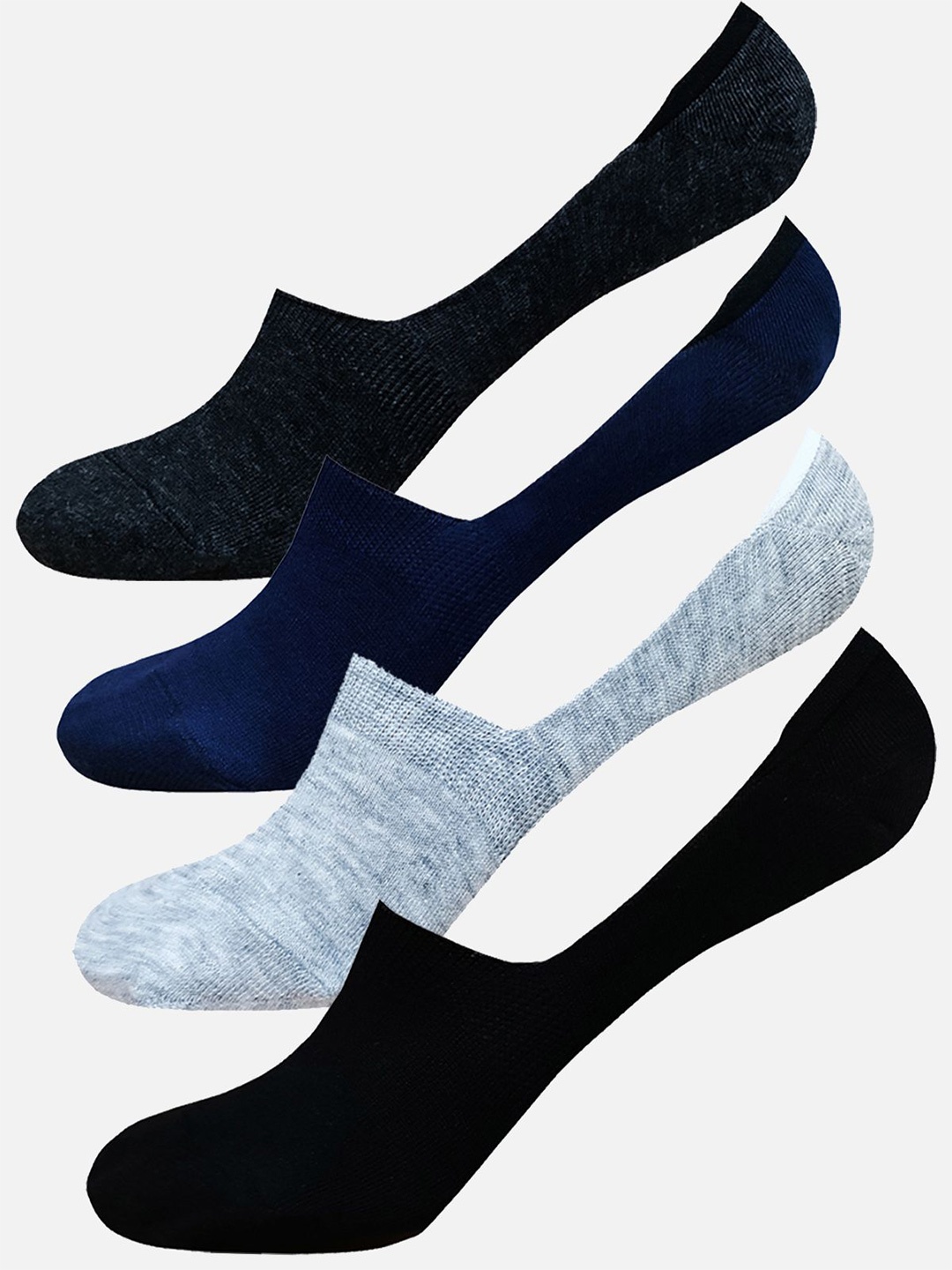 

StyFun Men Pack Of 4 Anti-Slip Cotton Shoe Liners Socks, Black