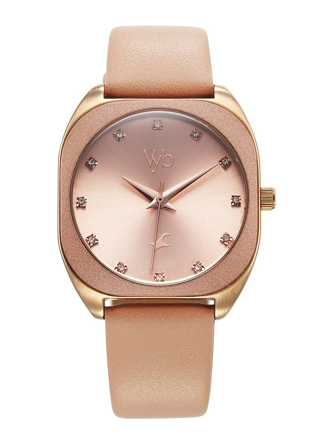 

Fastrack Women Embellished Dial & Leather Straps Analogue Watch FV60057WL01, Pink