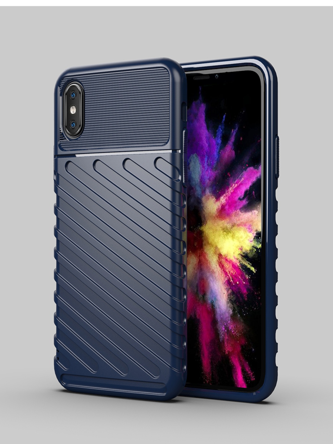 

Luxury Kase Solid iPhone X TPU Designer Luxury Cover Mobile Cellphone Back Case, Blue
