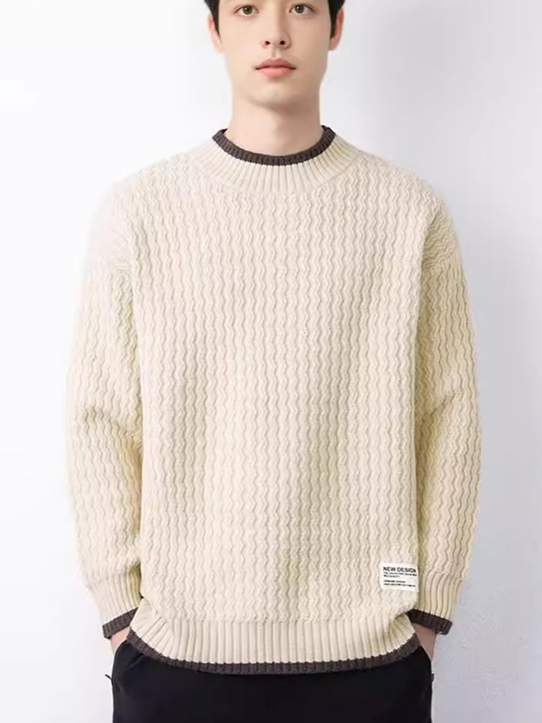 

StyleCast x Revolte Men Sweatshirt, Beige