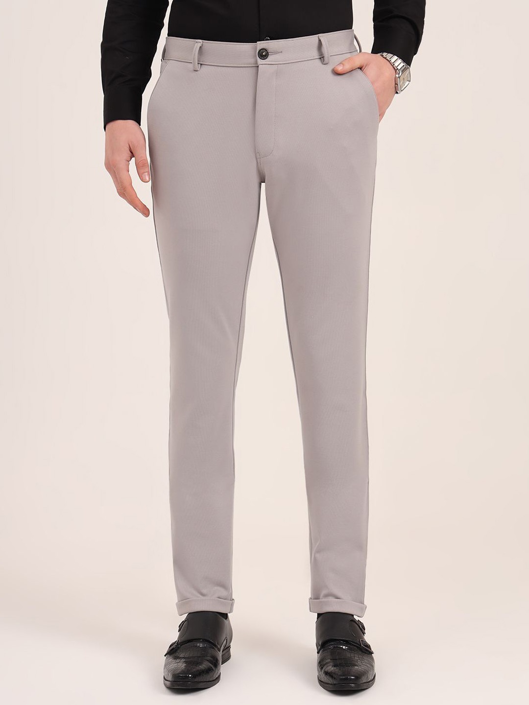 

JB STUDIO Men Slim Fit Trousers, Grey