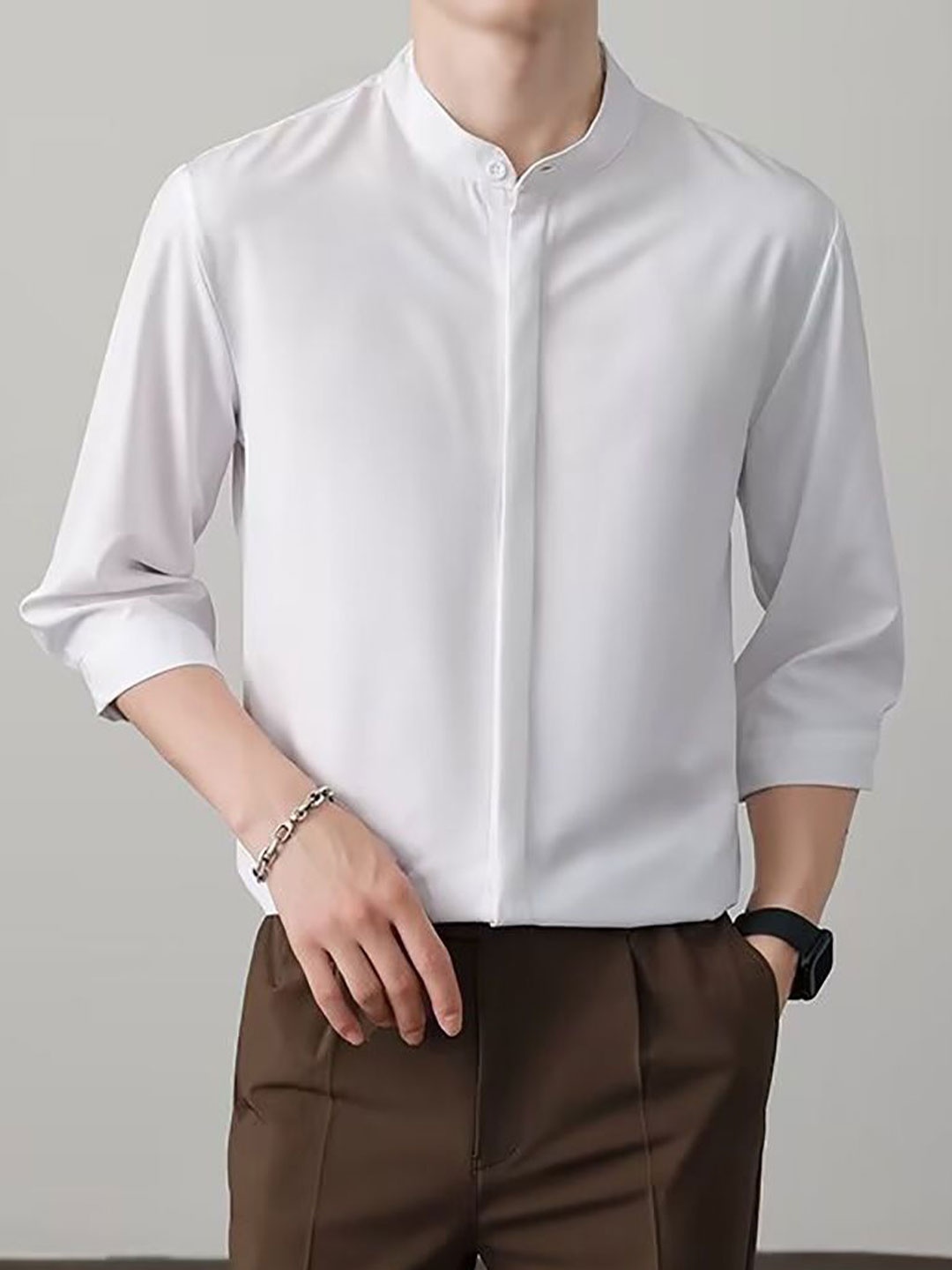 

StyleCast x Revolte Men Opaque Casual Shirt, White