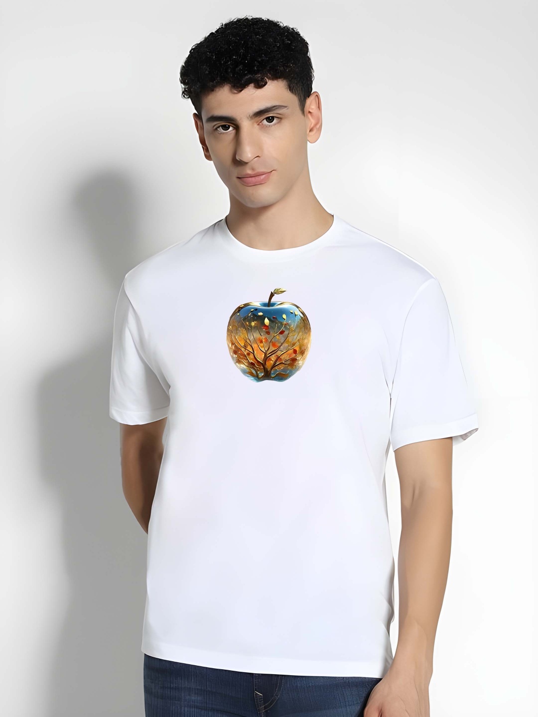 

BOWLIFESTYLE Men Pure Cotton T-shirt, White